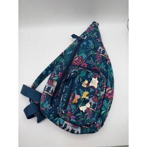 Vera Bradley Sling Quilted Floral Backpack Bag Kerala Elephants